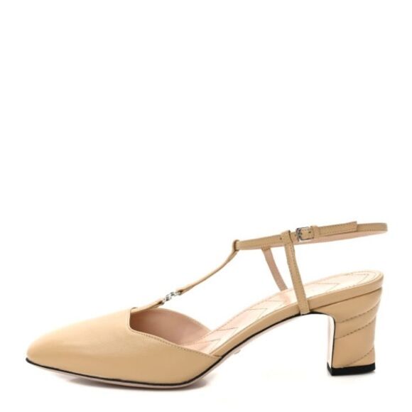 Beige Slingback Heels Nappa Charlotte Petite GG 55mm Slingback Pumps size 41 - Picture 1 of 5